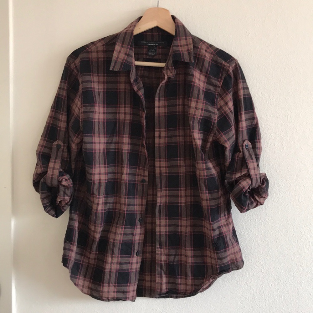 Marc by Marc Jacobs shrunken fit plaid shirt